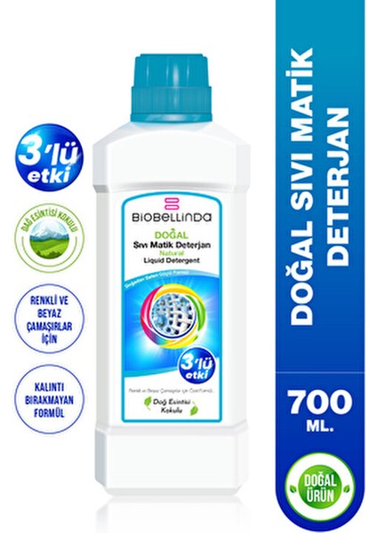 Doğal Sıvı Matik Deterjan 3'lü Set 30 Yıkama Renkliler İçin Etkili