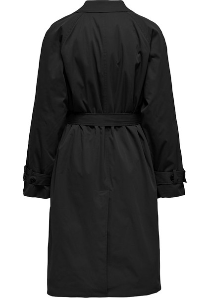 Kadın Belden Bağlamalı Siyah Uzun Trençkot - 15355443 fiyatları