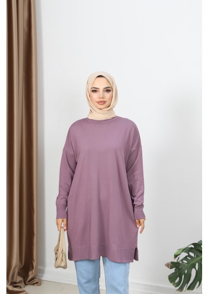 Yırtmaçlı Merserize Tunik modelleri