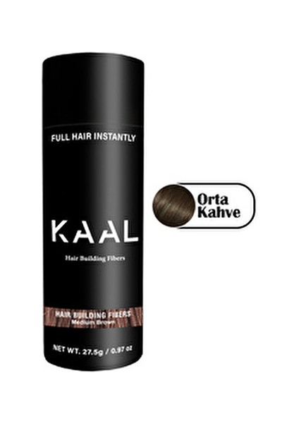 Kaal Toppik 27,5 gr Orta Kahve (Medium Brown) Amonyaksız Keratin Saç Fiberi Geçici Etki