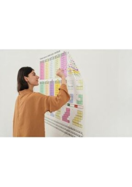 Renkli Çarpım Tablosu 70X70CM Kalem Hediyeli Statik Akıllı Kağıt Tahta modelleri
