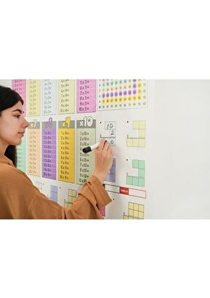 Renkli Çarpım Tablosu 70X70CM Kalem Hediyeli Statik Akıllı Kağıt Tahta fırsatları