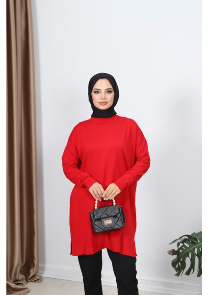 Yırtmaçlı Merserize Tunik modelleri