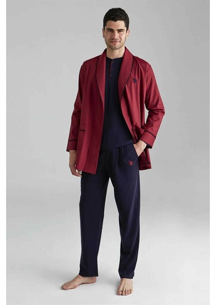 12000 Erkek Bordo Sabahlık Pijama Şort 5'li Set Takım modelleri