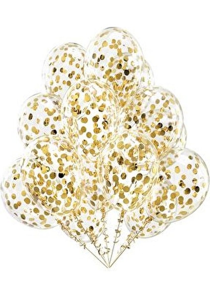 Şeffaf Balon Seti Gold Konfetili 10 Adet Rose Gold Renkli Parti Malzemesi fiyatları