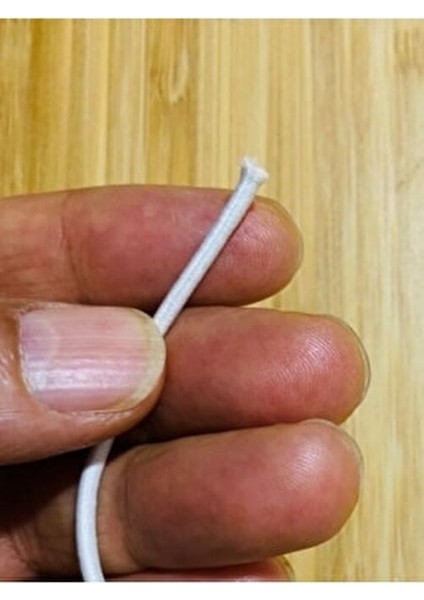 Yuvarlak Birit Lastik. 2mm x 6 Yarda. Beyaz. indirimleri