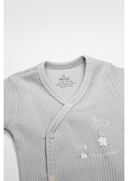 Bistyle Flying Elephant 2'li Yarım Kol Badi 17117 Ekru Gri modelleri