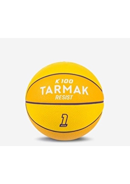 Mini Basketbol Topu - 1 Numara - Sarı / Mor - K100K100MAVI