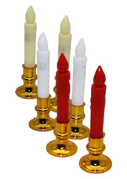 2 Parça Şamdanlı Pilli LED Mum Dekoratif (5224)