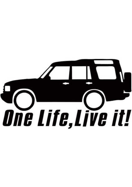 One Life Live It! Jeep 4x4 Özel Yeni Stickeri 2 Adet Siyah