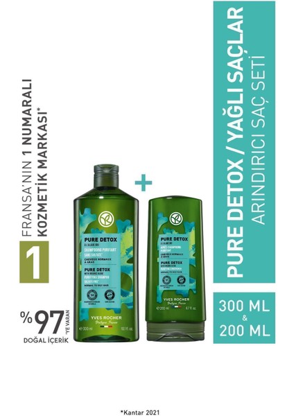 Yağlı Saçlar Için Arındırıcı Orijinal Boy Şampuan, Saç Kremi Seti + Şampuan Masaj Fırçası Hediye