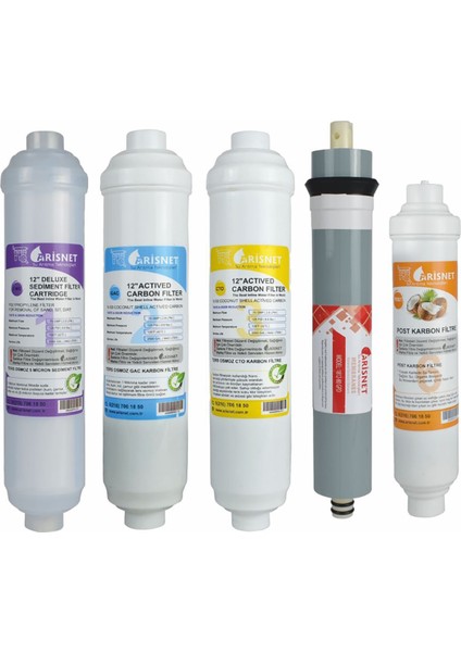 Kapalı Kasa Su Arıtma Cihazlarının Tamamına Uyumlu 5 Filtre Set 1 Sınıf Kalitelidir