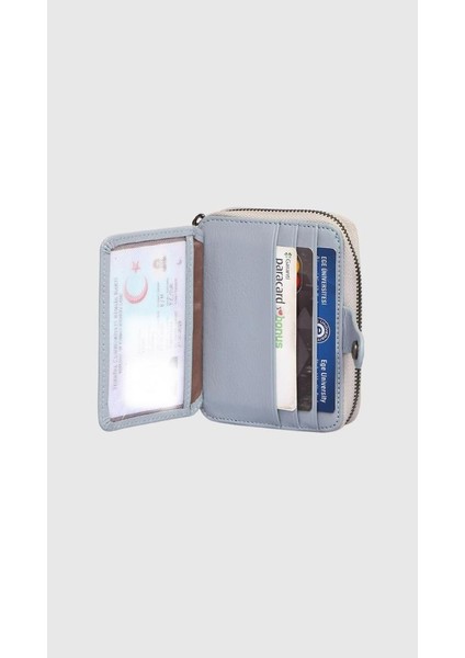 Hakiki Deri Kadın Cüzdan Buz Mavisi 739