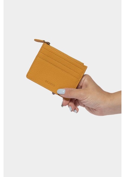 Hakiki Deri Unisex Cüzdan Flother-Sarı 820