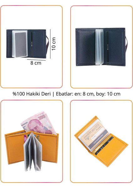 Hakiki Deri Erkek Cüzdanı Sarı 325