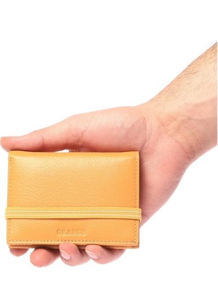 Hakiki Deri Erkek Cüzdanı Sarı 325