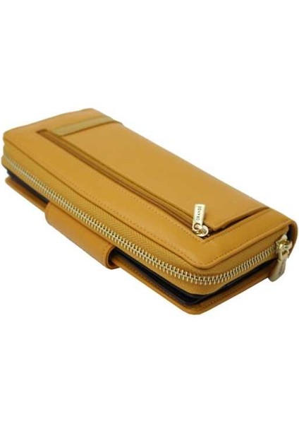 Hakiki Deri Kadın Cüzdan Sarı 2714