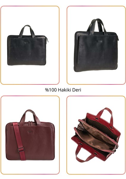 Grande Erkek Deri Evrak Çantası Siyah 6873