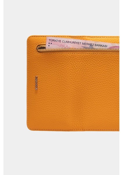 Hakiki Deri Kadın Cüzdan Sarı 2639