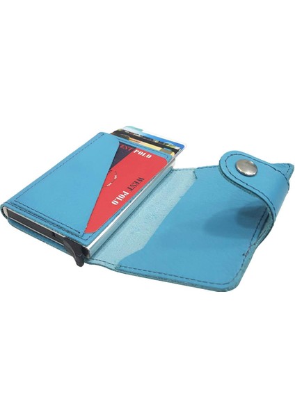 West Polo Mekanizmalı Kartlık Hakiki Deri Turkuaz 5510 modelleri