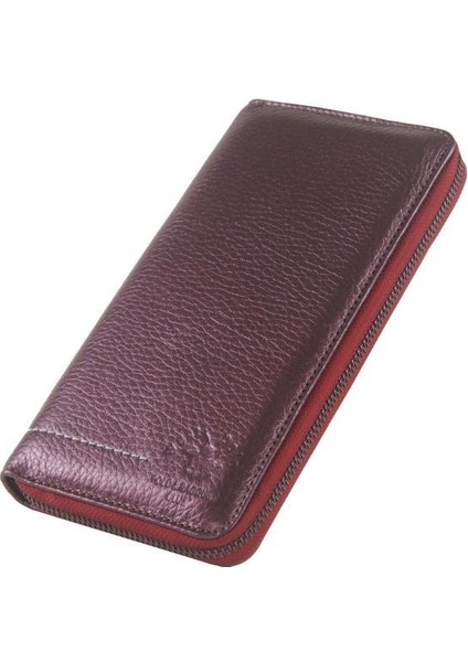 West Polo Hakiki Deri Cüzdan Bordo 851