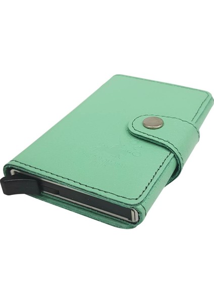 West Polo Mekanizmalı Kartlık Hakiki Deri Su Yeşili 5510
