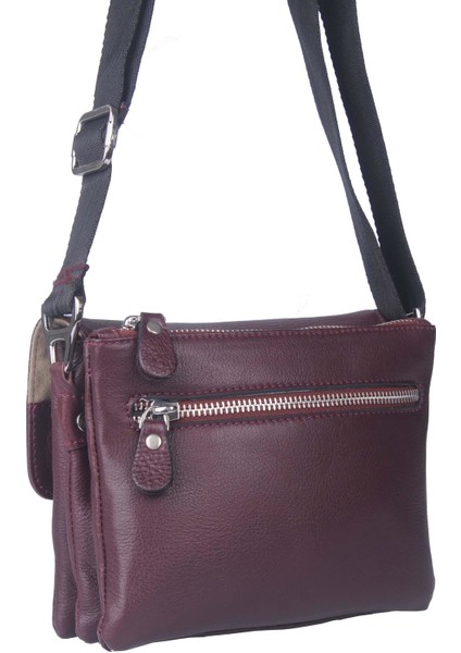 Erkek Hakiki Deri Çapraz Askılı Çanta Bordo 4259-Y modelleri