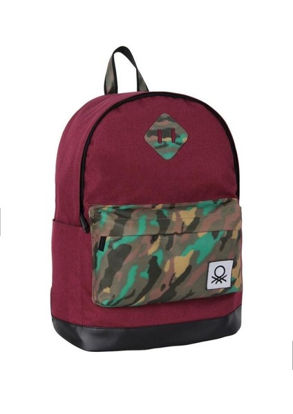 Okul Sırt Çantası Bordo Kamuflaj