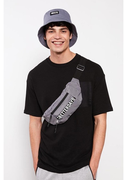 Trend Unisex Su Geçirmez Kumaş Bel Çantası Gri 880