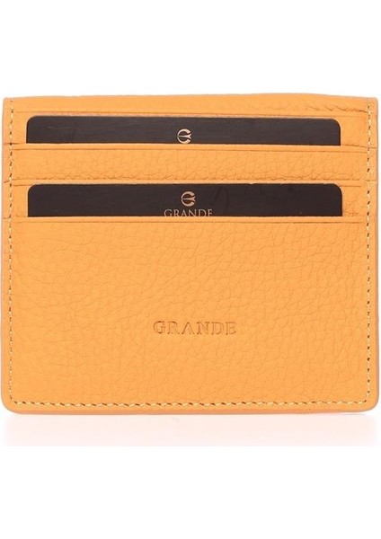 Hakiki Deri Kartlık Cüzdan Sarı 762
