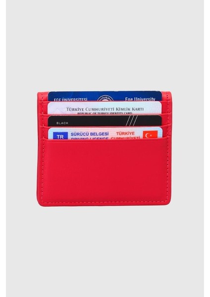 Hakiki Deri Kartlık Cüzdan Kırmızı 762