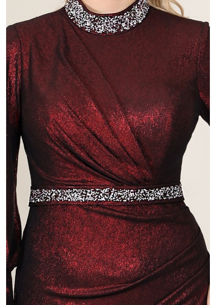 Şık Taş Detaylı Hürrem Tesettür Abiye modelleri