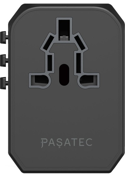 Rave Serisi Evrensel Seyahat Adaptörü Pd 30W + Qcx2 - Siyah