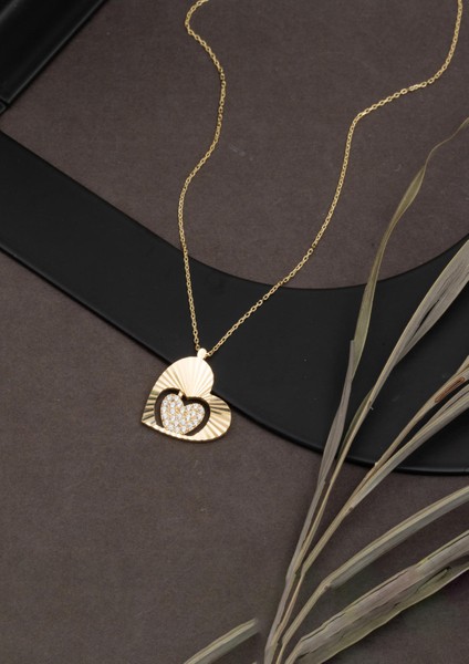 Parıltılı Kalp Altın Kolye 14 Ayar fırsatları