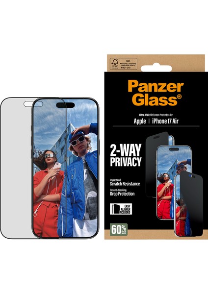 iPhone Air | Ultra-Wide Fit Çerçeve Aparatlı 2 Yönlü Gizli/hayalet Ekran Koruyucu fiyatları