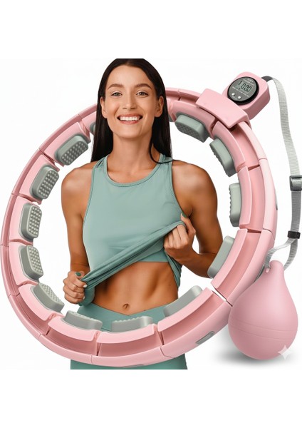 Akıllı Egzersiz Çemberi – Ayarlanabilir, Düşmeyen, Kalori Sayarlı Fitness Evde Spor Hulahhop