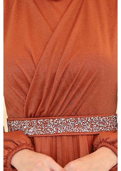 Parıltılı Dila Tesettür Büyük Beden Abiye fiyatları