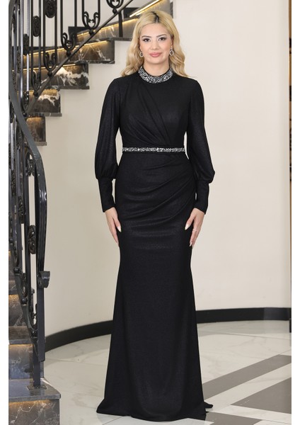 Şık Taş Detaylı Hürrem Tesettür Abiye