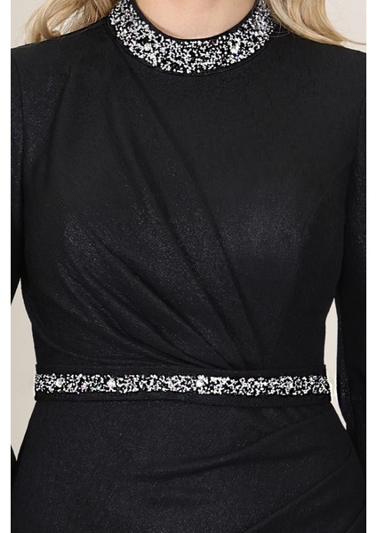 Şık Taş Detaylı Hürrem Tesettür Abiye modelleri