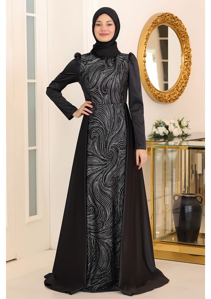 Taş Baskı Tasarım Saten Miray Abiye