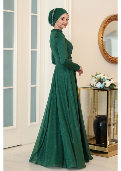 Parıltılı Işıl Tesettür Büyük Beden Abiye indirimleri