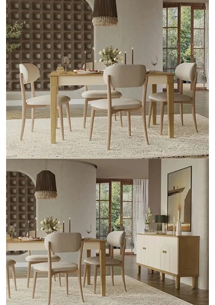 Eco Bohem Üçlü Midi Düğün Paketi - Oturma Grubu / Yatak Odası Takımı / Yemek Odası Takımı fırsatları