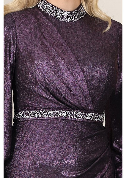 Şık Taş Detaylı Hürrem Tesettür Abiye modelleri