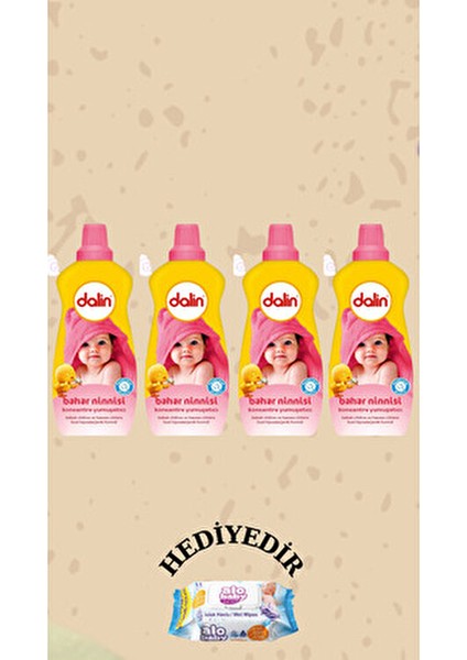 Bahar Ninnisi Yumuşatıcı 4 Adet 1200 ml Bebekler İçin Güçlü Yumuşaklık ve Ferah Koku fiyatları