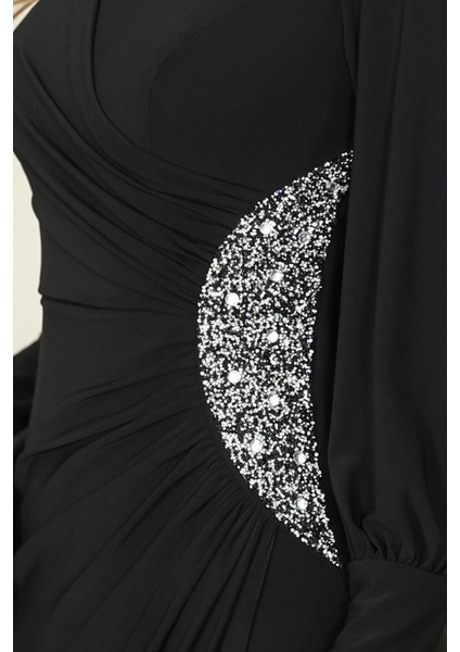 Taş Detaylı Lavinni Tesettür Abiye Elbise modelleri