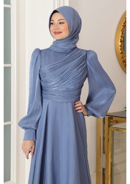 Omuz Detaylı Bahar Tesettür Büyük Abiye fiyatları