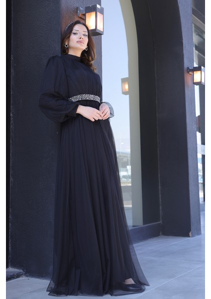 Alia Şık Taş Detaylı Büyük Beden Tesettür Abiye - Alya fiyatları