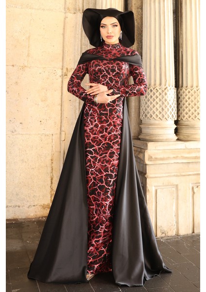 Frezya Parıltılı Şık Tesettür Abiye