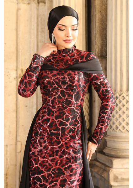 Frezya Parıltılı Şık Tesettür Abiye indirimleri