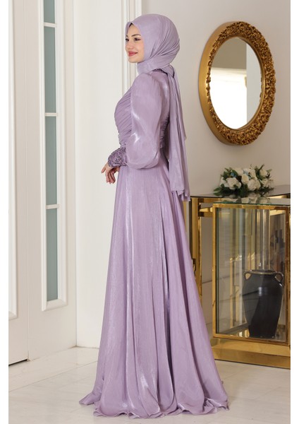 Omuz ve Kol Detaylı Yağmur Tesettür Büyük Abiye indirimleri